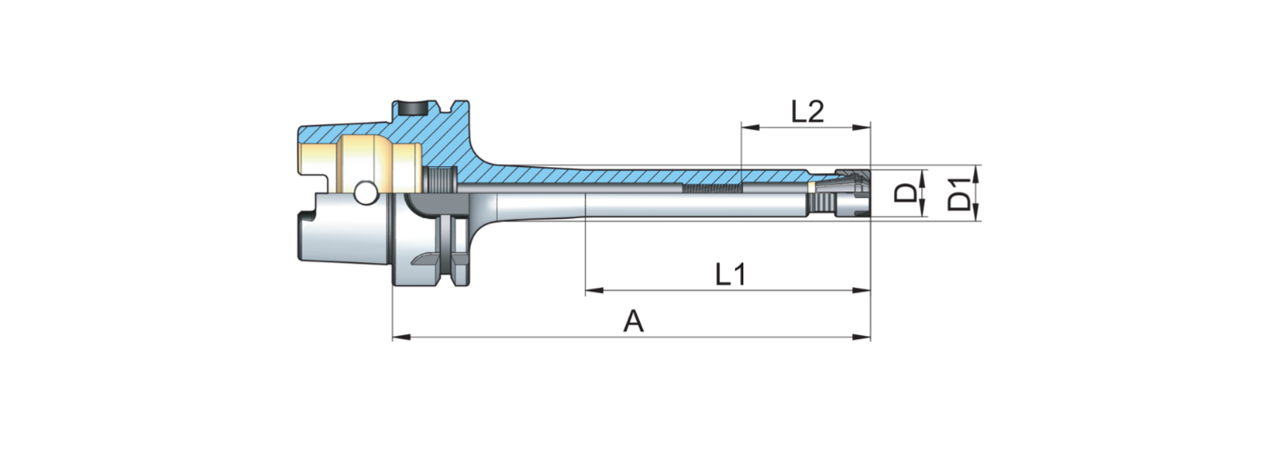 Zeichnung Spannzangenfutter ER Mini HSK