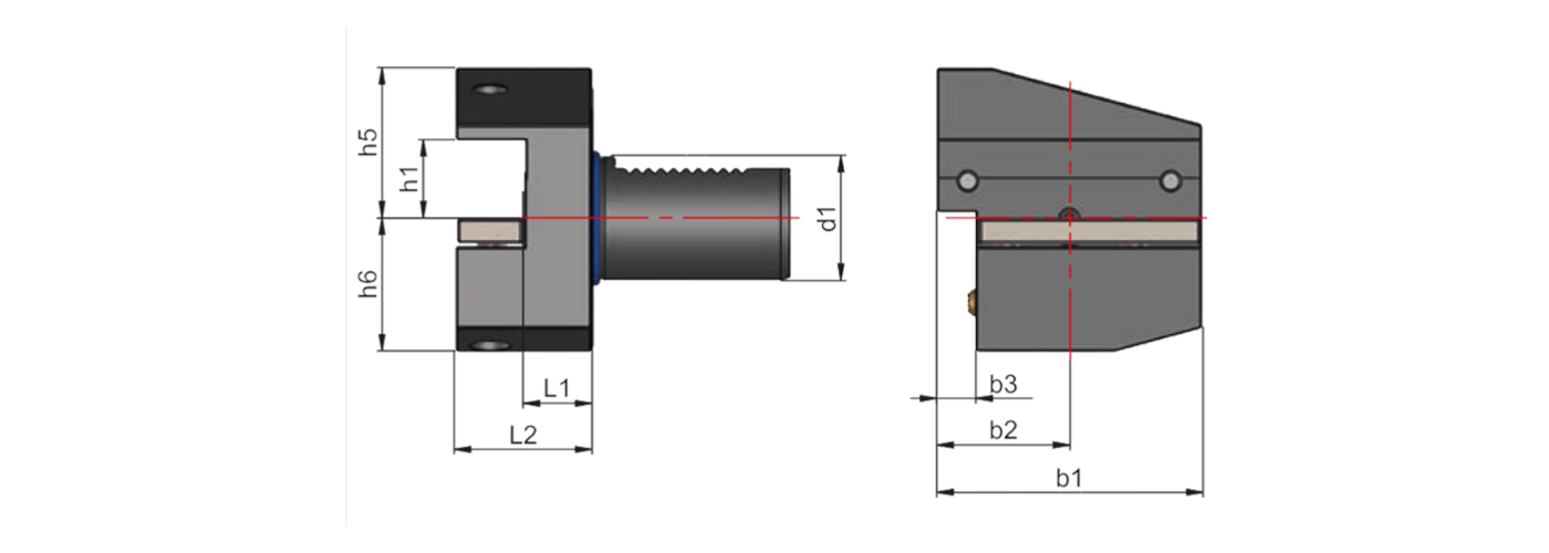 Zeichnung Radial-Werkzeughalter VDI Form B4