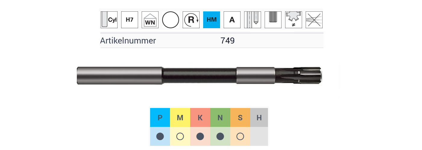Maschinen-Dehn-Reibahle Gühring 749