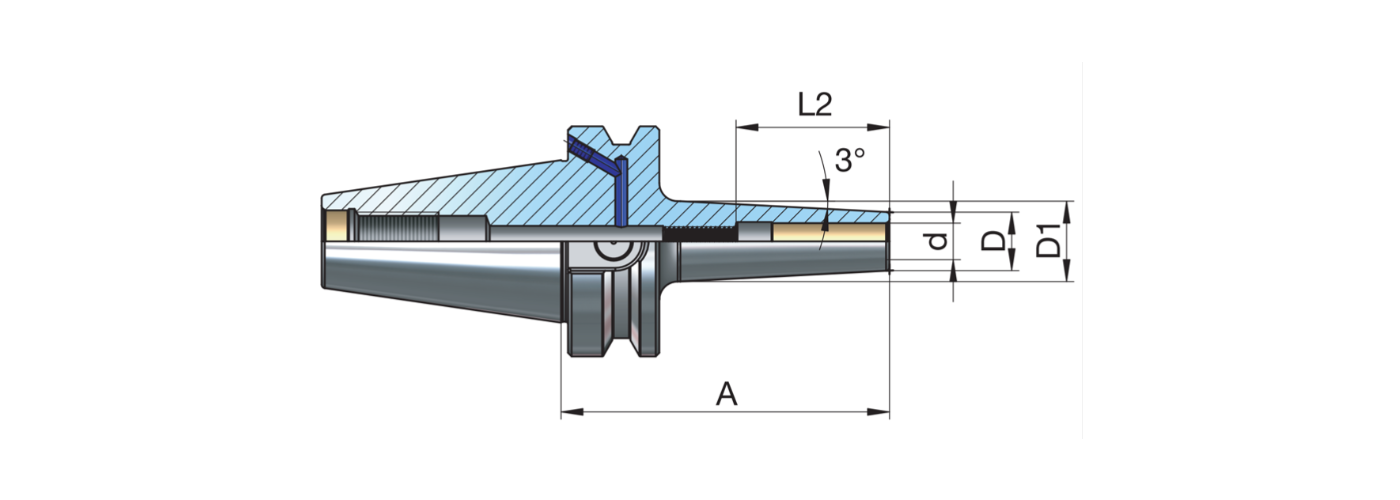 Zeichnung Schrumpffutter schlank MAS403BT