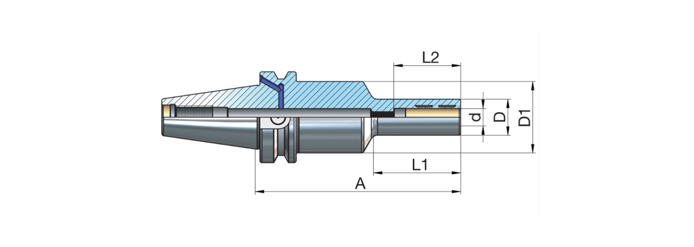 Zeichnung Hydrodehnspannfutter schlank MAS403BT
