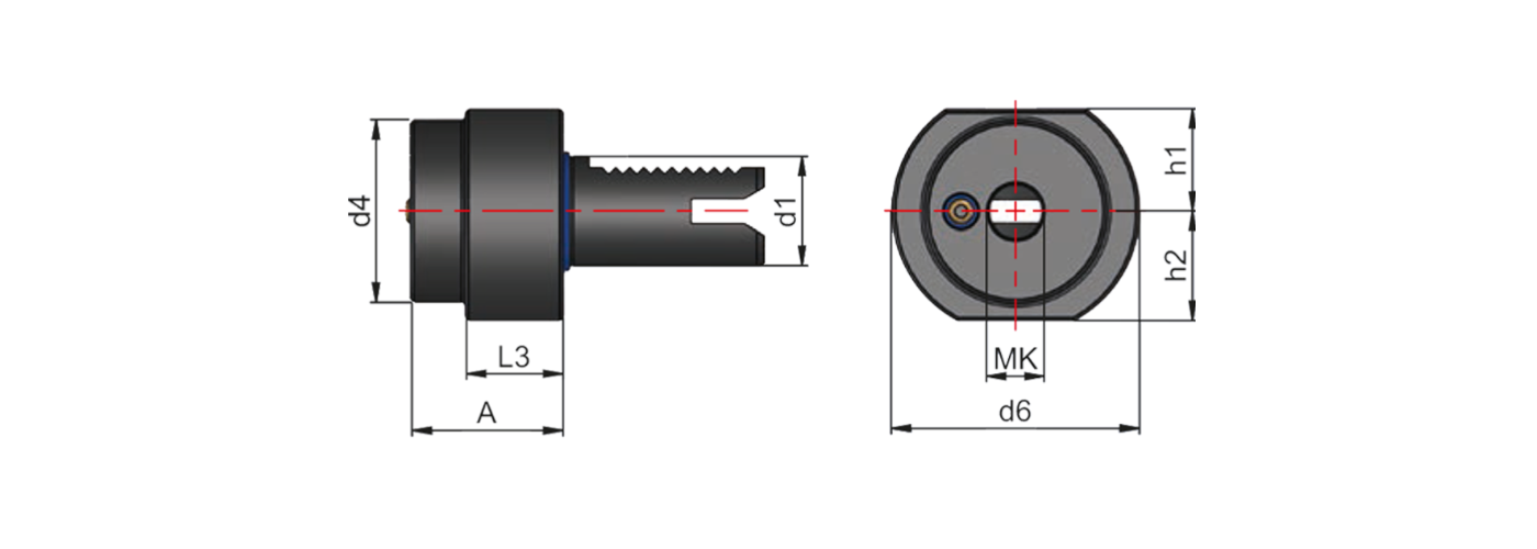 Zeichnung Bohrerhalter für MK-Werkzeuge Form F1