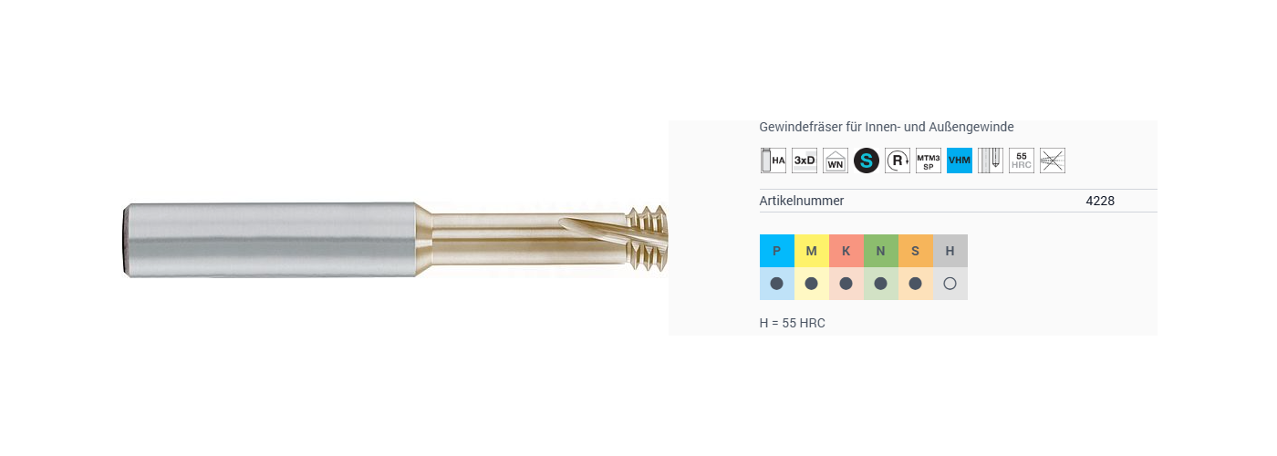 Mikro-Gewindefräser für Whitworth-Rohrgewinde