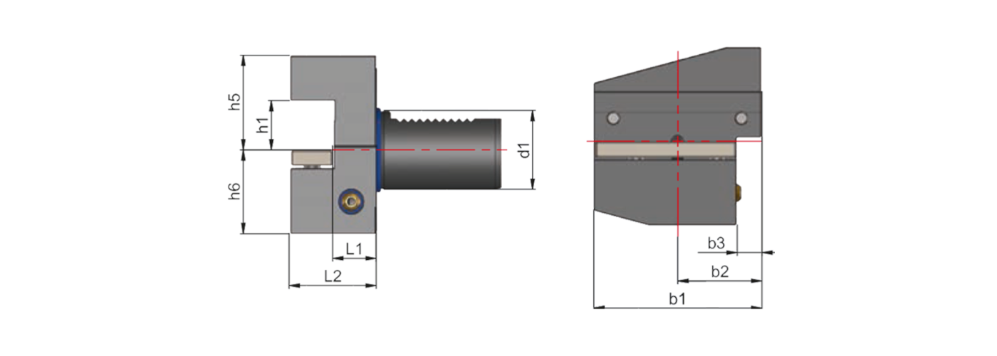 Zeichnung Radial-Werkzeughalter VDI Form B3