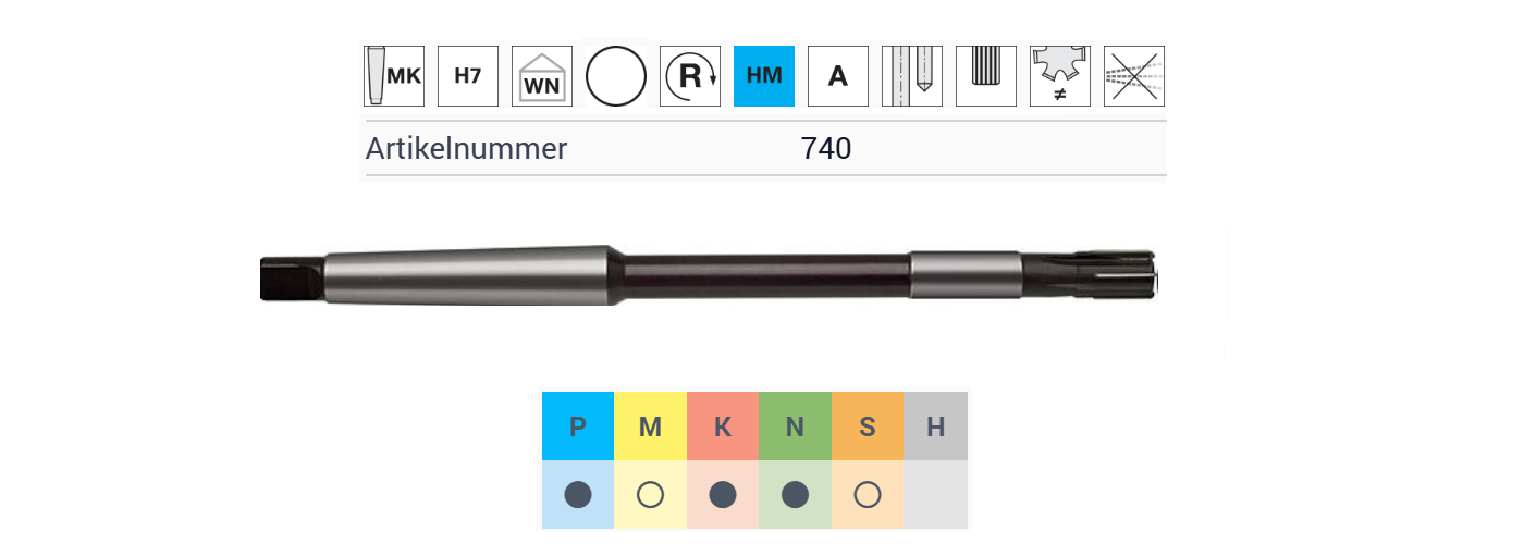 Maschinen-Dehn-Reibahle Gühring 740