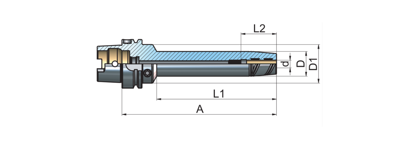 Zeichnung Hydrodehn Spannfutter schlank HSK