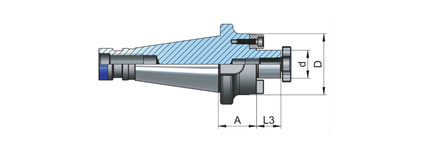 Zeichnung Quernut-Aufsteckdorn DIN 2080
