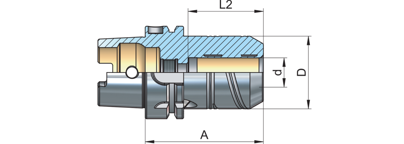 Zeichnung HYdrodehn Spannfutter kurz HSK