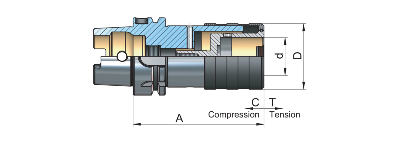 Zeichnung Gewindeschneidfutter mit Ausgleich HSK