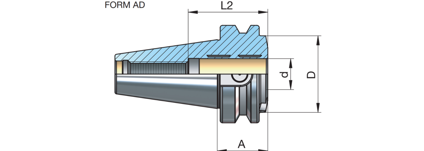 Zeichnung Hydrodehnspannfutter kurz MAS403BT