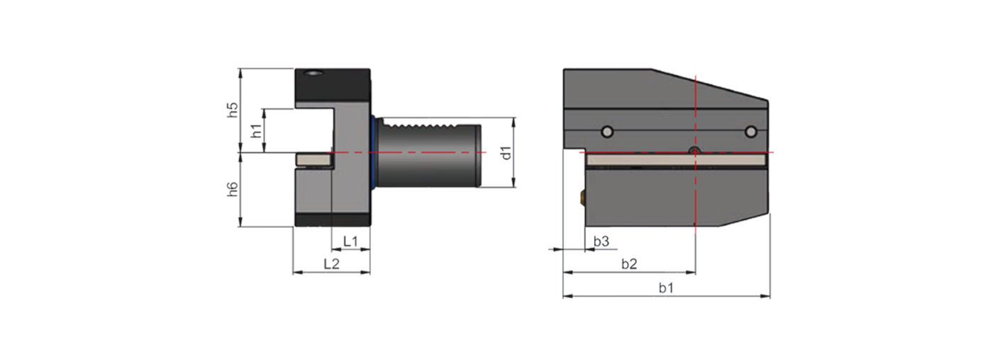 Zeichnung Radial-Werkzeughalter VDI Form B8