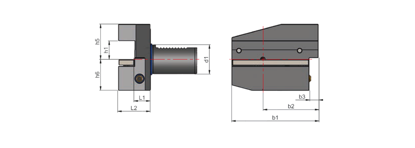 Zeichnung Radial-Werkzeughalter VDI Form B7