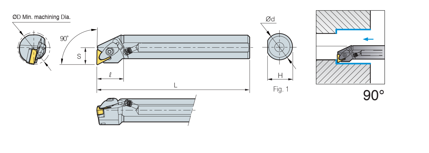 Zeichnung Bohrstange DTFN R/L