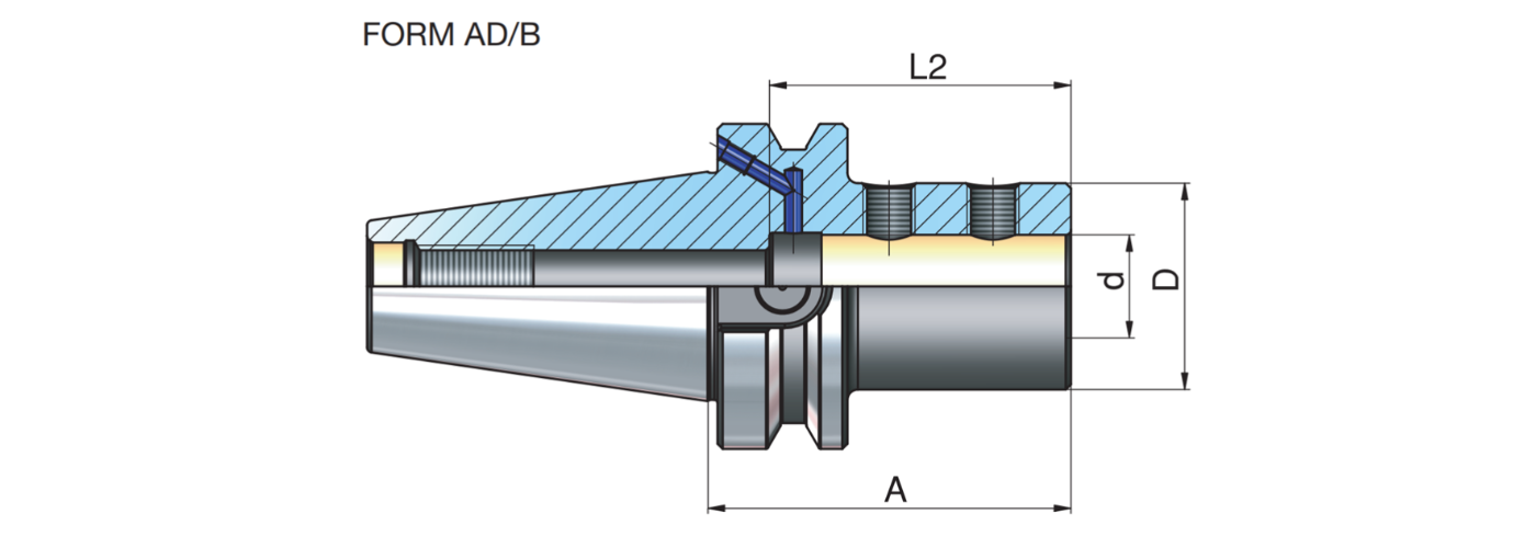 Zeichnung Bohrerhalter E1 für Wendeplattenbohrer