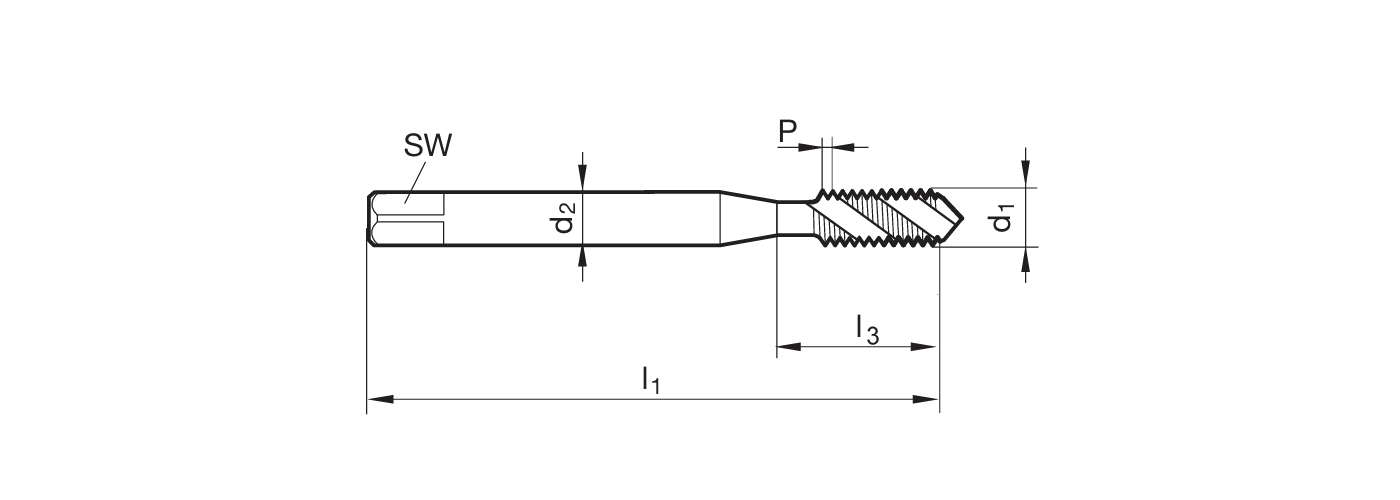 Zeichnung Gewindebohrer Form C