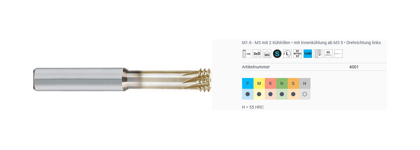 Mikro-Gewindefräser für metrische-Gewinde