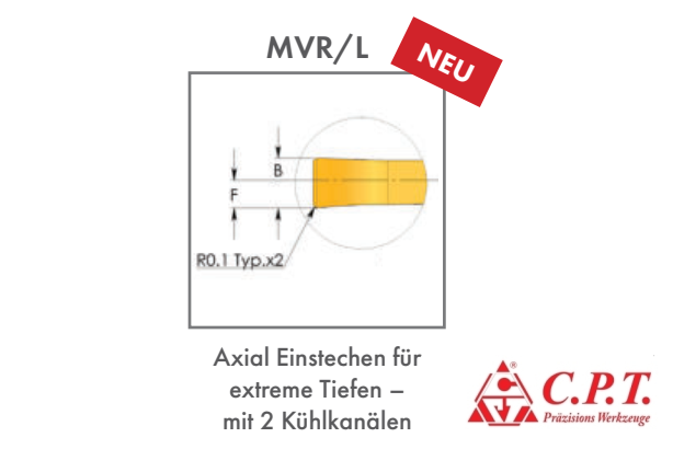 Axial Einstechen für extreme Tiefen