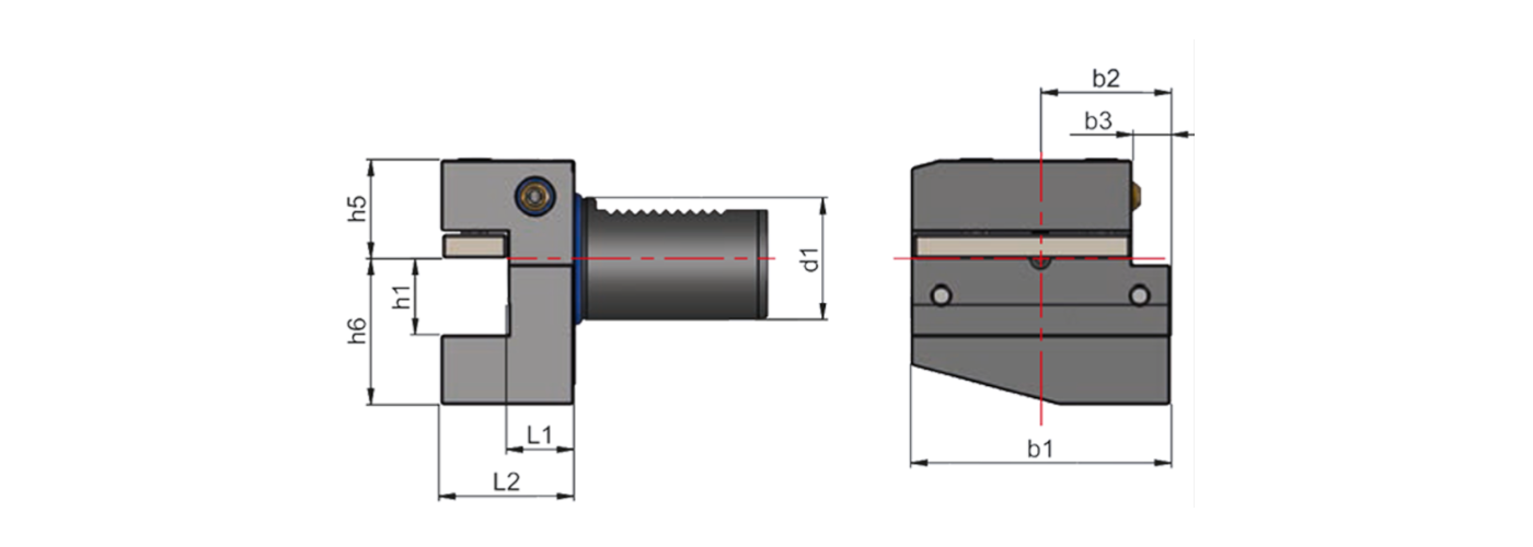 Zeichnung Radial-Werkzeughalter VDI Form B1