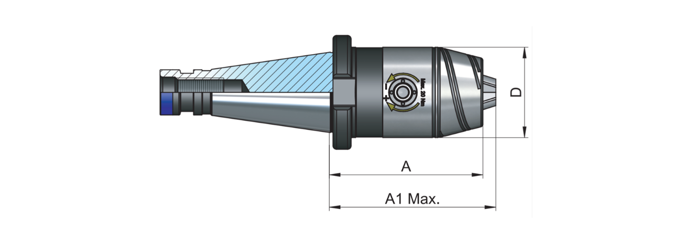 Zeichnung NC-Bohrfutter DIN 2080