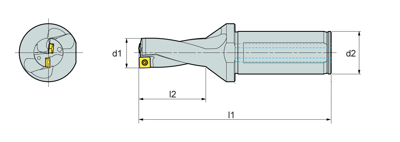 Zeichnung Wendeplattenbohrer