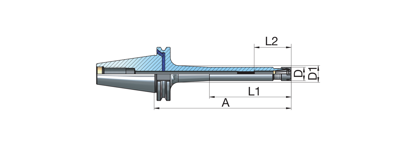 Zeichnung Spannzangenfutter ER mit Minimutter