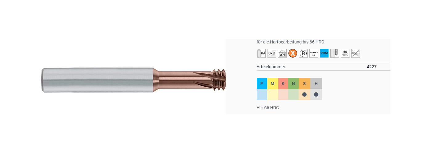 Mikro-Gewindefräser für metrische ISO-Gewinde