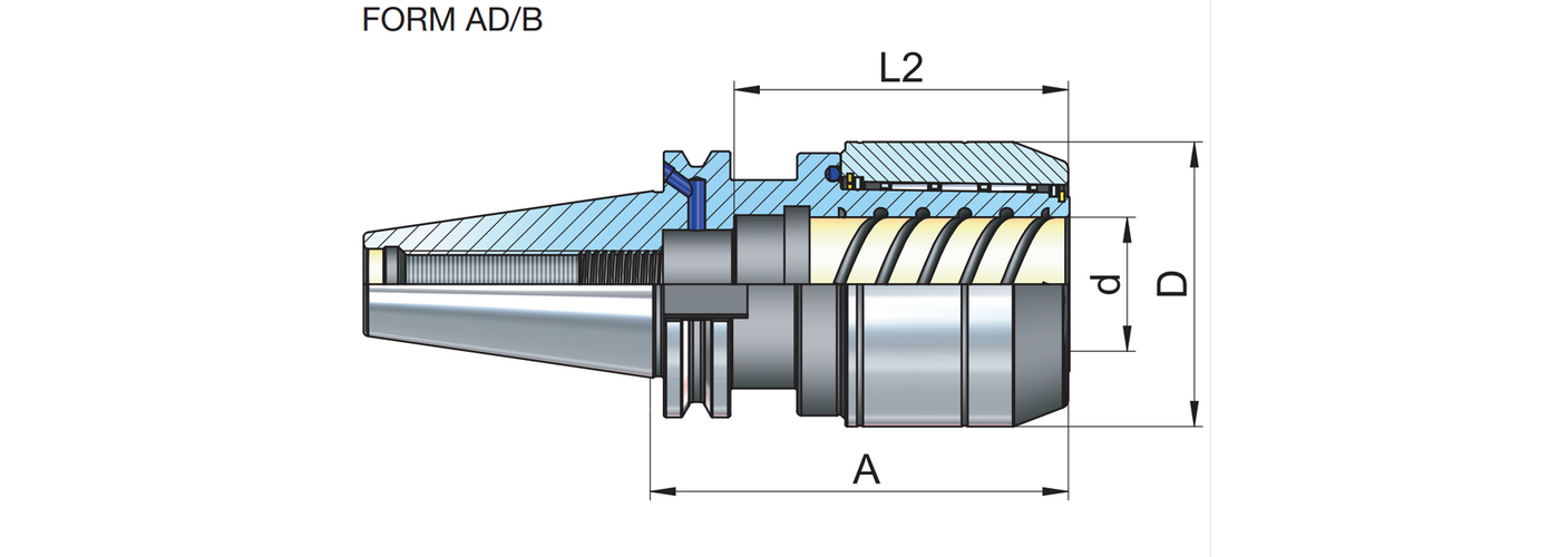 Zeichnung Kraftspannfutter DIN 69871