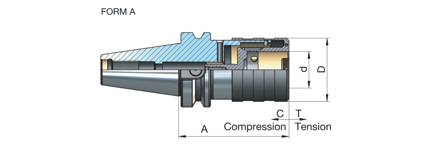 Zeichnung Gewindeschneidfutter mit Ausgleich MAS403BT