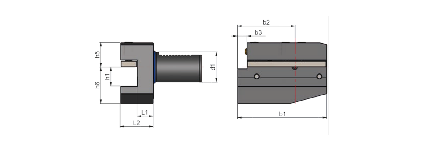 Zeichnung Radial-Werkzeughalter VDI Form B6