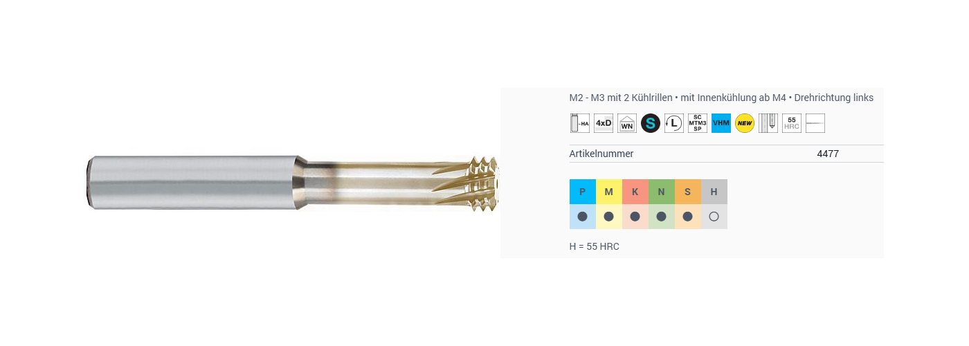 Gewindefräser für Metrische ISO-Gewinde