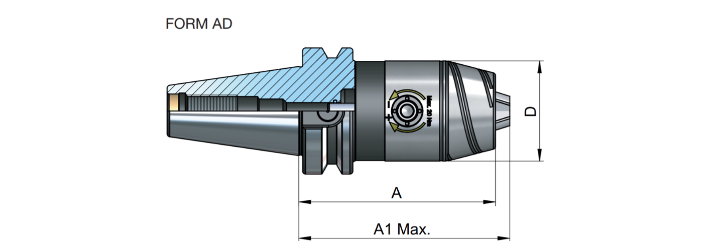 Zeichnung NC-Bohrfutter MAS403BT