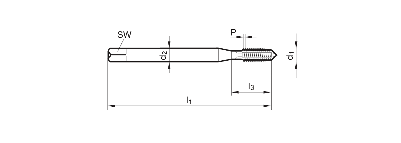 Zeichnung Maschinengewindebohrer Form B