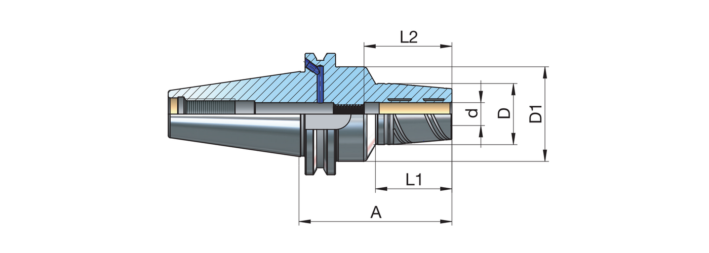 Zeichnung Hydrodehnspannfutter mit Steilkegel