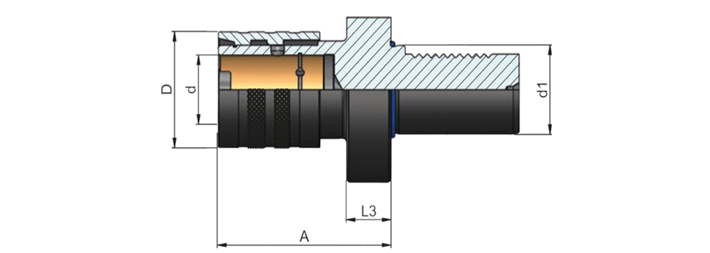 Zeichnung Gewindeschneidfutter ohne Ausgleich VDI