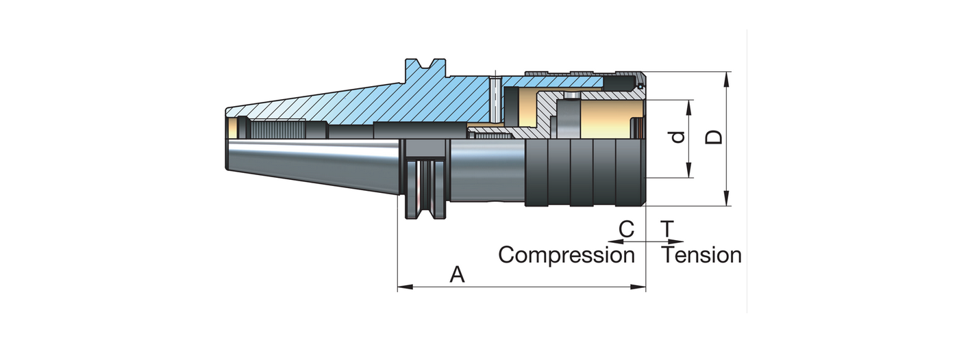 Zeichnung Gewindeschneidfutter mit Längenausgleich